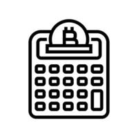 calculator cryptocurrency mining line icon illustration vector
