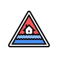 emergency flood warning color icon illustration vector