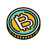 cryptocurrency token cryptocurrency mining color icon illustration vector