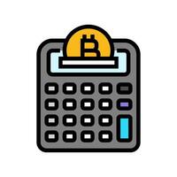 calculator cryptocurrency mining color icon illustration vector