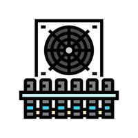 cooling system cryptocurrency mining color icon illustration vector