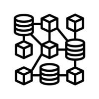 decentralized network cryptocurrency mining line icon illustration vector