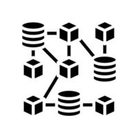 decentralized network cryptocurrency mining glyph icon illustration vector