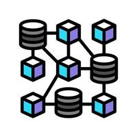decentralized network cryptocurrency mining color icon illustration vector