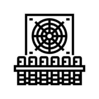 cooling system cryptocurrency mining line icon illustration vector
