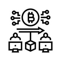 blockchain transaction cryptocurrency mining line icon illustration vector
