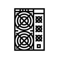 asic miner cryptocurrency mining line icon illustration vector