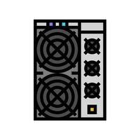 asic miner cryptocurrency mining color icon illustration vector