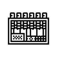 rig setup cryptocurrency mining line icon illustration vector