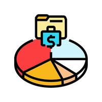 pie chart budget planning color icon illustration vector
