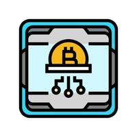 cpu cryptocurrency mining color icon illustration vector