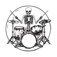 Drum Skeleton Stock image Illustrations isolated on white background vector