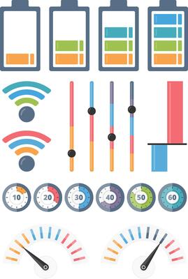 Set of different indicators