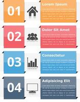 Infographic objects with numbers, icons and text, infographic design elements for workflow, flowchart, steps or options vector