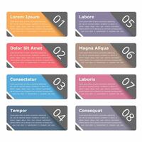 Set of infographics design elements with numbers and text for reports, presentation, process or workflow vector