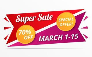 Super sale and special offer banner vector
