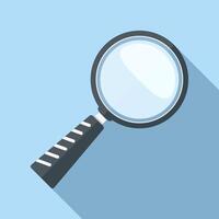 Magnifying glass icon, flat design with long shadow vector