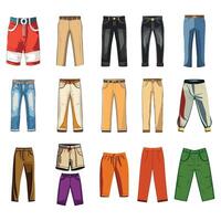 collection of trouser sets with different shapes vector