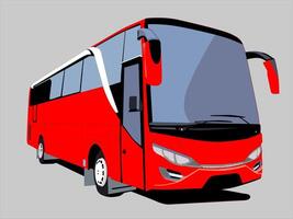 illustration of a red bus front view vector