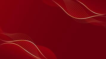 Abstract red luxury background with gold lines. Elegant wave modern wallpaper. Template banner background vector
