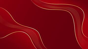 Abstract red luxury background with gold lines. Elegant wave wallpaper. Award banner template design vector
