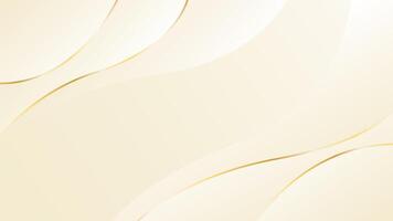 cream color luxury background. Abstract wave dynamic wallpaper with gold lines vector