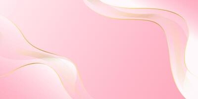 Elegant pink luxury background. Abstract wave dynamic wallpaper with gold lines. Beauty Template banner background vector