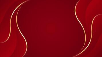 Abstract red luxury background with gold lines. Elegant wave modern wallpaper. Template banner background for sales, ads, events, awards, web, pages, and others vector
