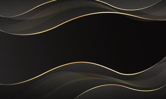 Black luxury background, wave element vector