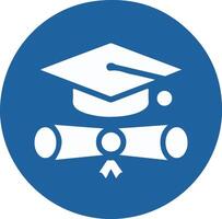 icon of a graduation cap and a diploma vector