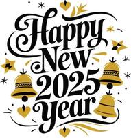 A illustration of a typography design The text Happy New 2025 year vector