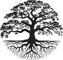 A tree with sprawling roots and branches vector