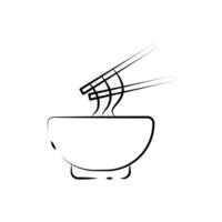 noodle icon editable on a white background. vector