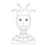 Black and white illustration of the joker on a white background. vector