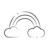 rainbow icon editable on a white background. vector
