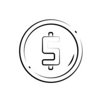 coin icon editable on a white background. vector