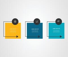 3 square business infograph vector
