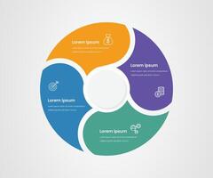 4 section pie chart circle business infograph vector