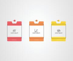 3 step square shape business infograph free vector
