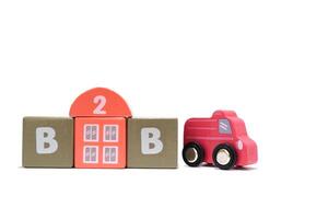 text B2B on colorful wooden isolated on a white background photo