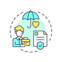 Workers compensation multi color concept icon. Law compliance, corporate regulation. Round shape line illustration. Abstract idea. Graphic design. Easy to use in infographic, presentation vector