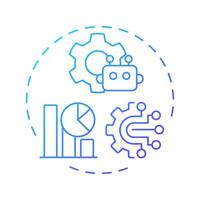 Programmatic abm blue gradient concept icon. Content personalization, advertising management. Round shape line illustration. Abstract idea. Graphic design. Easy to use in infographic, presentation vector