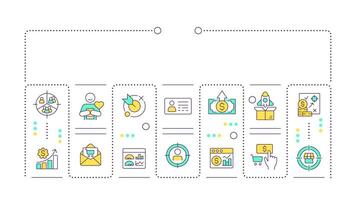 Account-based marketing word concept isolated on white. Sales statistics. Strategy, purchasing. Creative illustration banner surrounded by editable line colorful icons vector