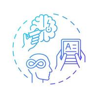 Developmental disabilities blue gradient concept icon. Cognitive disorder, psychology. Round shape line illustration. Abstract idea. Graphic design. Easy to use in infographic, presentation vector