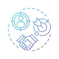 Strategic ABM blue gradient concept icon. Marketing strategy, account personalization. Round shape line illustration. Abstract idea. Graphic design. Easy to use in infographic, presentation vector