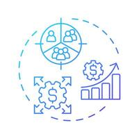 ABM lite blue gradient concept icon. Business statistics, marketing. Advertising strategy. Round shape line illustration. Abstract idea. Graphic design. Easy to use in infographic, presentation vector