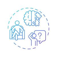 Behavioral disabilities blue gradient concept icon. Cognitive illness, psychotherapy. Round shape line illustration. Abstract idea. Graphic design. Easy to use in infographic, presentation vector