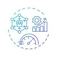 Sales velocity blue gradient concept icon. Marketing statistics, business profitability. Round shape line illustration. Abstract idea. Graphic design. Easy to use in infographic, presentation vector