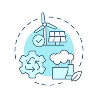 Sustainability soft blue concept icon. Pillars of industry 5.0. Environmental responsibility. Clean energy. Round shape line illustration. Abstract idea. Graphic design. Easy to use in article vector