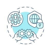 Resilience soft blue concept icon. Pillars of industry 5.0. Flexible and adaptive system. Ability to recover. Round shape line illustration. Abstract idea. Graphic design. Easy to use in article vector